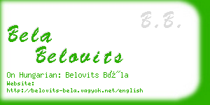 bela belovits business card